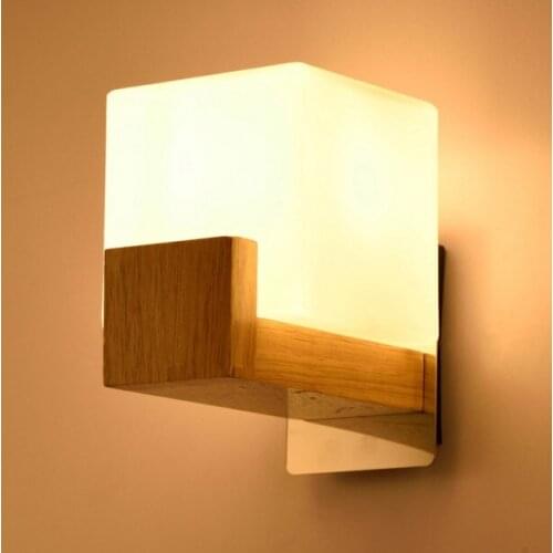 Solid wood wall light bedroom lamp bedside lamp modern minimalist aisle corridor entrance staircase wall sconce