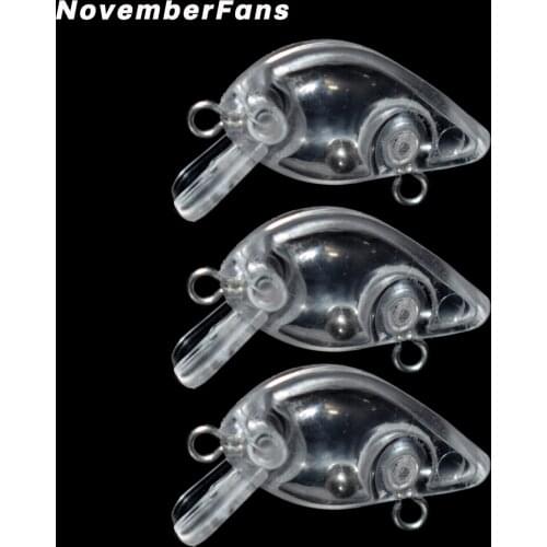 NovemberFans 15pcs/lot Unpainted Mini Wobblers 2.8cm 1.2g Crankbait Minnow Fishing Lures Bait Sinking Artificial Tackle Bass