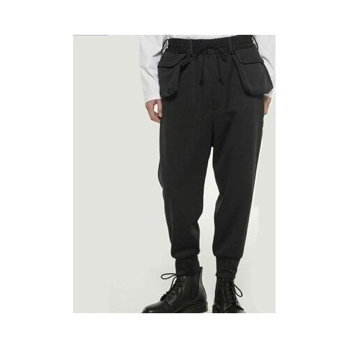 New The fall and Winter Yamamoto style couples multi bag individual stereo bag dark pants