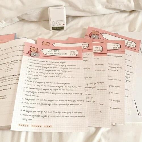 30 Sheets B5 Notebook Ins Cute Style Cartoon Rabbit Bear Memo Pad Agenda 2020 2021 Planner DIY Notes School Supplies Stationery