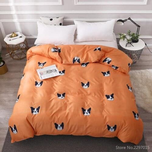 Orange Bulldog Printed Duvet Cover New Fashion Boy Girl Quilt Cover 1pc Comforter Blanket Case Twin Full Queen King Dropshipping