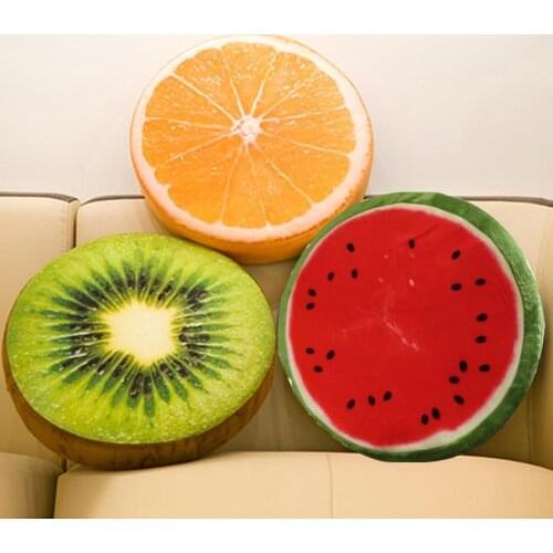 Fruit Cushion Pillow Chair Cushion Soft Removable Orange Kiwi Watermelon Fruit Toys Seat Pad Home Decor Office Seat Cushion