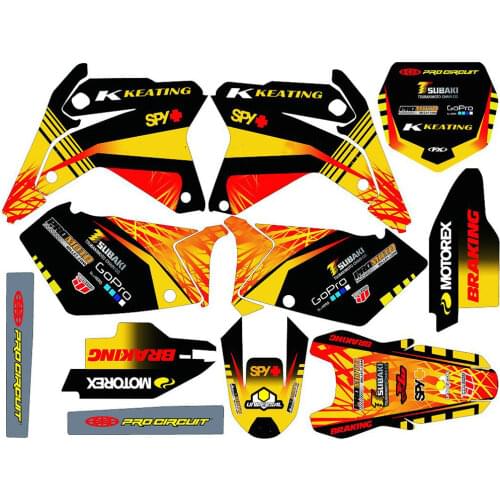 Full set of 3M Stickers Motorcycle Dirt Bike Graphics Backgrounds Decals For Suzuki RMZ 450 2005 2006 RMZ450 For Suzuki 450 RMZ
