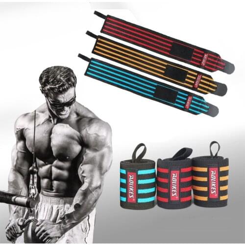 60cm Weight Lifting Wristband Bracer Body Building Training Wrist Straps Wraps Gym Wrap Wrist Striped Protector For Men Women