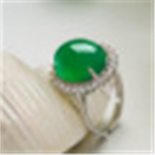 Popular Green Natural Chalcedony Ring Opening Adjustable Ring Beautiful Ring for Women Mothers Day