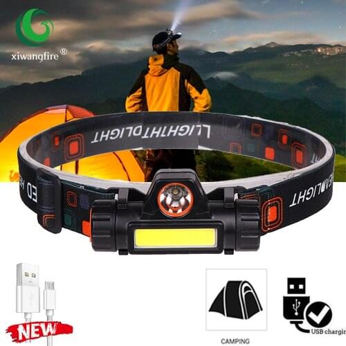 Portable Mini Headlight Lantern Q5 + COB LED Headlight Built-in Battery Outdoor Camping Headlight Fishing Light Magnetic