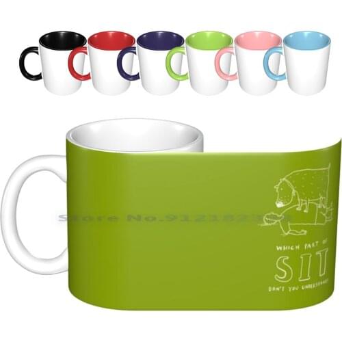 Sit! Ceramic Mugs Coffee Cups Milk Tea Mug Dog Whisperer Dog Training Funny Joke Disaster Fail Witty Cesar Millan Alastair