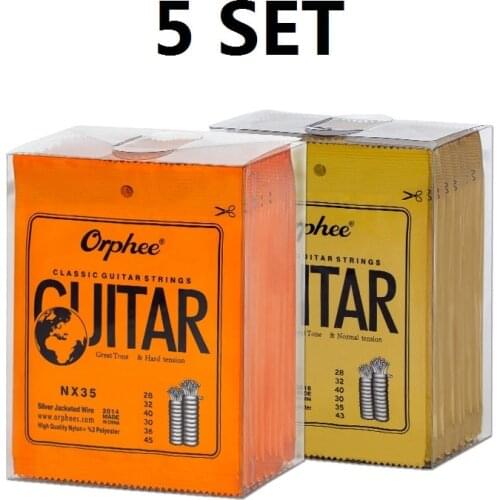 5 set Orphee Guitar Strings Nylon Classical Acoustic Guitar String Silver Plated Wire Hard Normal Tension Guitar Tools Parts