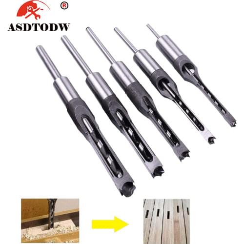Square Hole Drill Bit (6.4-16) Wood Drill Bit Mortising Chisel Set Mortiser Drills Bits