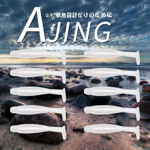 TSURINOYA 10PCS Fishing lure soft Swimbait 3cm 0.2g soft lure T Tail Soft lure Plastic Fishing Lure Soft Baits Jig Head bass