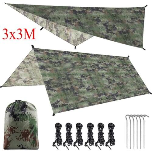 Tourist Awning Canopy Tarp Tent Shade Ultralight Garden Canopy Sunshade Outdoor Camping Hammock Waterproof Camouflage Shelter