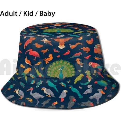 Aerial Spectrum : Pattern , Blue Sun Hat Foldable UV Protection Birds Animals Nature Wildlife Environment Avian Rainbow