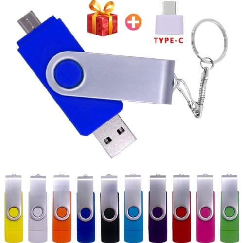 High Speed Smart OTG Type C Pendrive 128GB 64GB Memoria Usb Flash Drive 2.0 32GB 16GB 2.0 Pen Drive Cle Usb Gifts Custom Logo
