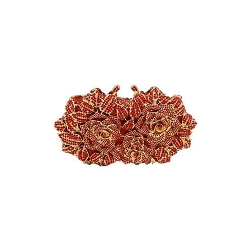 Lady gold/red/yellow Crystal diamond Evening bags Clutch Bag gift box Minaudiere Wedding Party Handbags Purses Metal Clutches