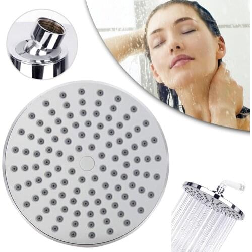 1pc 8 Inch Round Shower Head High Quality Abs Rainfall Bathroom Overhead Ceiling Sprayer Indoor Bathroom Accessories