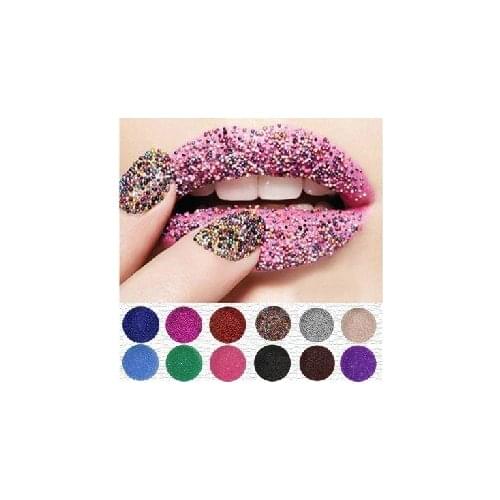 12 bottles Caviar 3D Nail Art Decorations metal beadTiny Circle Sticker beauty tools Free Shipping