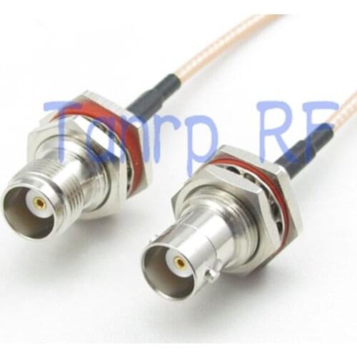 15CM Pigtail coaxial jumper cable RG316 extension cord 6inch TNC female jack to BNC female nut bulkhead RF adapter connector