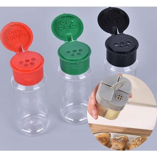 2/3/5Pcs Plastic Spice Salt Pepper Shakers Seasoning Jar BBQ Condiment Vinegar Bottle Kitchen Spice Organizer Jar Kitchen Gadget