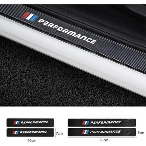 4 pcs Leather Protective Stickers Carbon Fiber Car Door Sill Sticker For BMW E46 E36 E34 F10 E90 E60 F30 E53 E30 E92 E87
