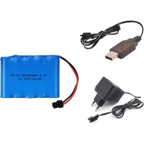 6v 1400mah NICD Battery + Charger For Rc toys Cars Tanks Robots Boats Guns AA NI-CD 6V Rechargeable Battery Pack