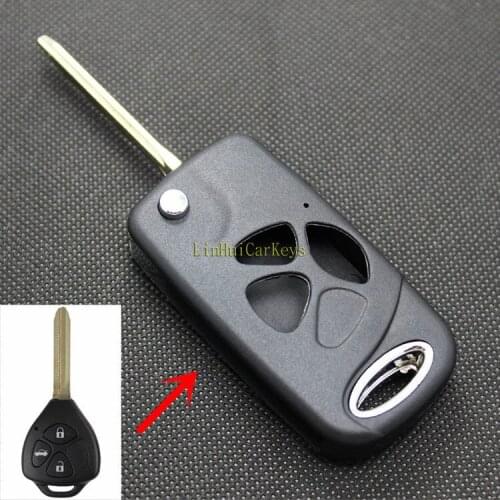 PINECONE for TOYOTA CAMRY COROLLA PRADO VIOS REIZ RAV4 Car Key Parts 3 Buttons Modified Remote Key Shell Case With TOY43 Blade
