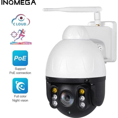 INQMEGA 2MP WIFI PTZ Camera AI Function 2 Pieces of Infrared + 4 White Lights Security Protection CCTV POE Power Supply