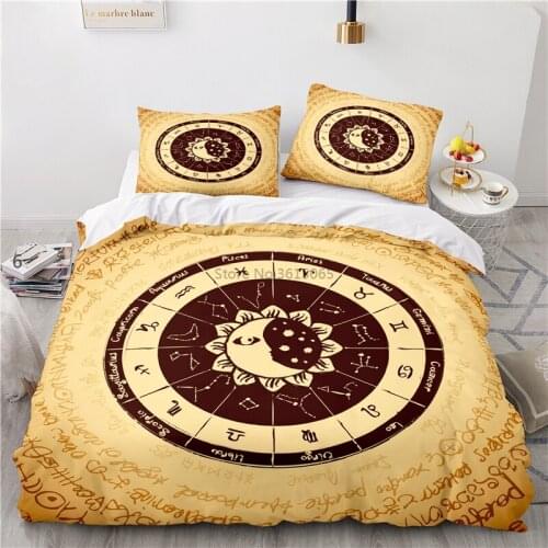 Constellation Series Printed Bedding Sets Moon Stars Duvet Cover Set Pillowcase Single Double Twin Full Queen King Bedclothes