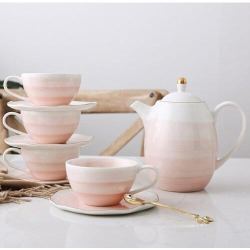 Creative Western Dessert Plate Restaurant Personality Japanese Phnom Penh Ceramic Ins Net Red Irregular Coffee Cup Saucer Set