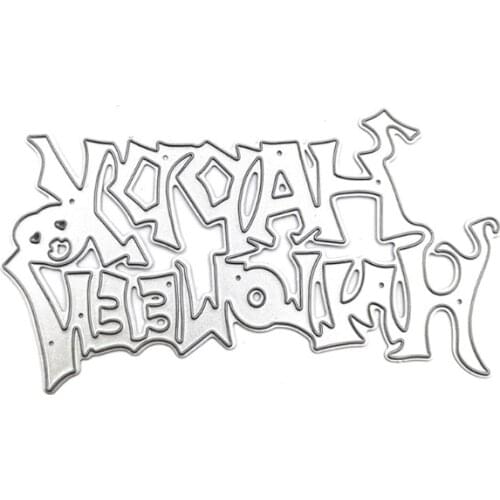 Happy Halloween Metal Cutting Dies Stencil DIY Scrapbooking Album Paper Card Template Mold Embossing Craft Decoration