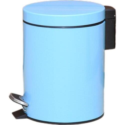 Simple And Stylish Stainless Steel Trash Can Bathroom Living Room Kitchen Descending With Foot Pedal Mute Trash Can Q155