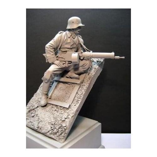 1/16 Assembly Resin Figure Kit Army Machine Gunner 120mm