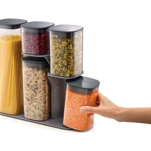 Joseph Podium Gray Storage Container Set, Storage case, Organizer, Kitchen Storage Container 5 Piece Set