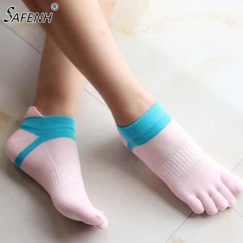 New High Quality Color Patchwork Women Socks Women Socks 5 Toes Cotton Socks Exercise Socks 8 Colors