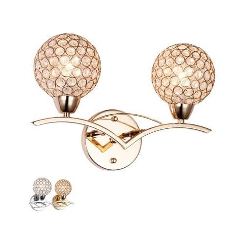 2016 new two-head The living room bedroom bedside wall lamp crystal stairways lighting