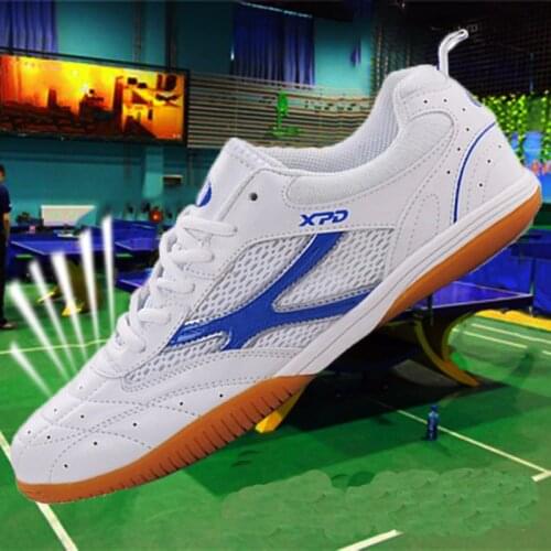 New Training Badminton Shoes Men Light Weight Badminton Footwear Breathable Tennnis Shoes White Blue Anti Slip Tennis Sneakers