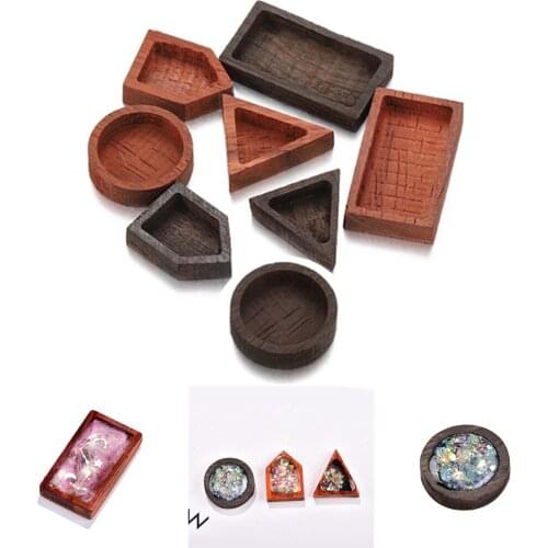 Hollow Pendant Base Sandalwood Solid Wood Frame Molds for DIY Jewelry Handmade Crystal Epoxy Glue Resin Mold Pendant Accessories