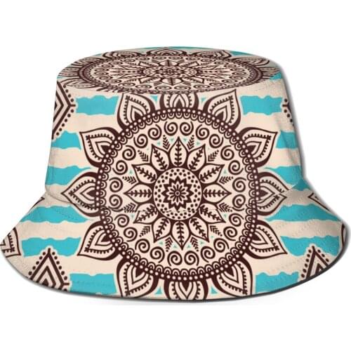 CINESSD Ethic Tribal Pattern Unisex Casual Sun Hat Bucket Hat for Men Women Bob Hip Hop Caps Summer Fisherman Hat Panama