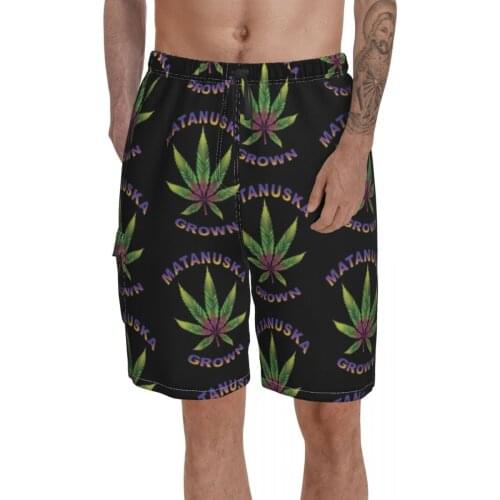 Hemp Board Shorts Polyester Swimming Trunks Beach Pattern Men Swim Trunks
