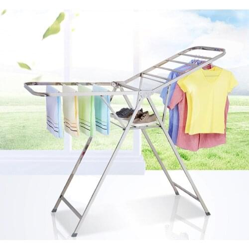 RU warehouse Foldable Hanger Coat Rack Floor Hanger Storage Wardrobe Clothing Drying Racks porte manteau de pie