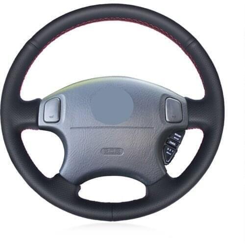 Hand-stitched Black Genuine Leather Car Steering Wheel Cover for Honda Accord 6 1998- 2002 Odyssey 1998-2001 Acura CL 1998