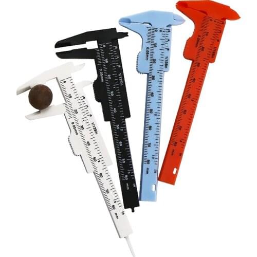 1pcs 0-80mm double rule scale plastic Vernier caliper measuring Student Mini tool ruler High quality for physics math class