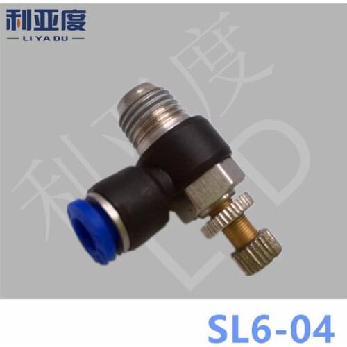 SL6-04 Pneumatic quick L type throttle valve pneumatic joint Pneumatic fittings