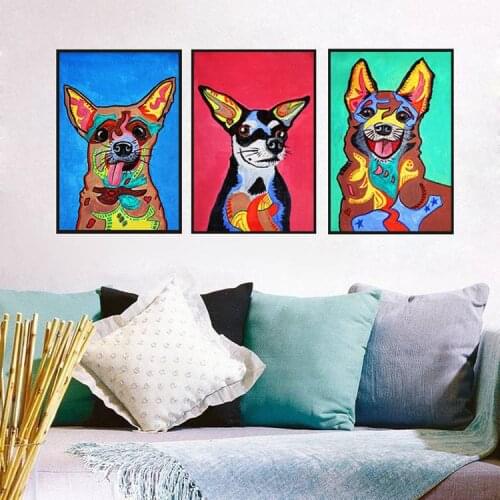 Nordic Modern Abstract Creative Painted Pet Dog Wall Home Decorative Painting Corridor Painting Canvas Frameless Painting Poster