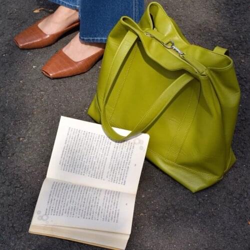 Soft PU Leather Avocado Green Fashion Shoulder Bags for Women 2021 New Luxury Designer Casual Large Capacity Tote Purse Handbags