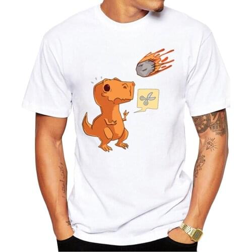TEEHUB New Fashion Cartoon Men T-Shirt Funny Meteorite Scissors Dinosaur Printed Tshirts Short Sleeve O-Neck Tops Hipster Tees