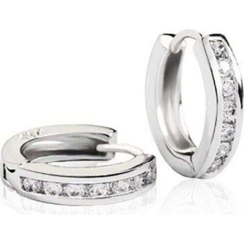 USPS Shipping Fashion Hoop Earrings with Rhinestones 2019 Circle Round Ear Jewelry with Cubic Zirconia Y046