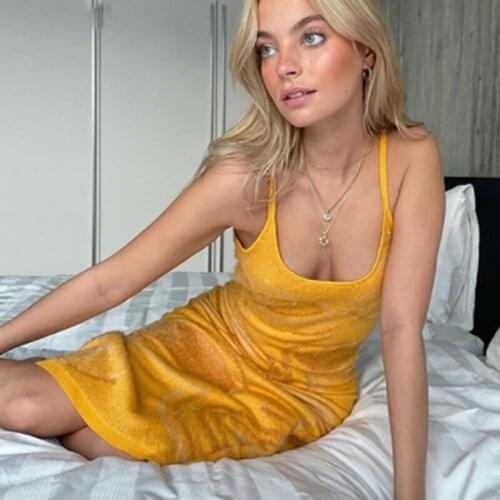 2021 Print Knit Bodycon Dress Ladies Green Y2K Summer Hollow Out Sexy Sleeveless Spaghetti Strap Beach Midi Dresses Party