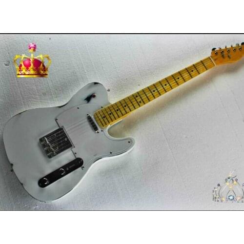 Top quality FDTL-2009 Antique Do old white color solid basswood body maple fretboard TL electric guitar, Free shipping
