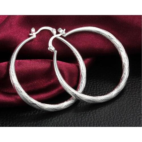 Personality Super Big Circles Hoop Earrings For Women Fashion 925 Silver Color Color Jewelry Bijoux Trendy Statement Earrings #6