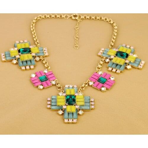 KISS ME 2013 New Style Fashion Accessories Bohemia Multicolour Cross Exaggerated Necklace
